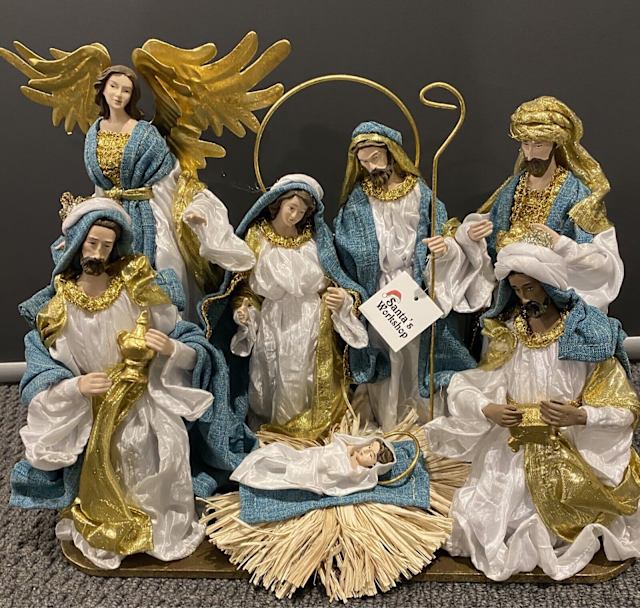 Christmas nativity scene with manger decorations Decorative