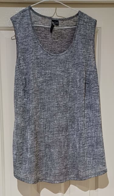 TS TAKING SHAPE XS Silver Metallic Singlet/Layer Tank Top,stretch ...