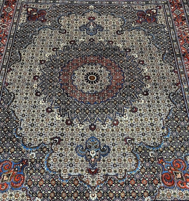 Full room size wool Herati hand knotted Persian Birjand rug 2.9x2.1m