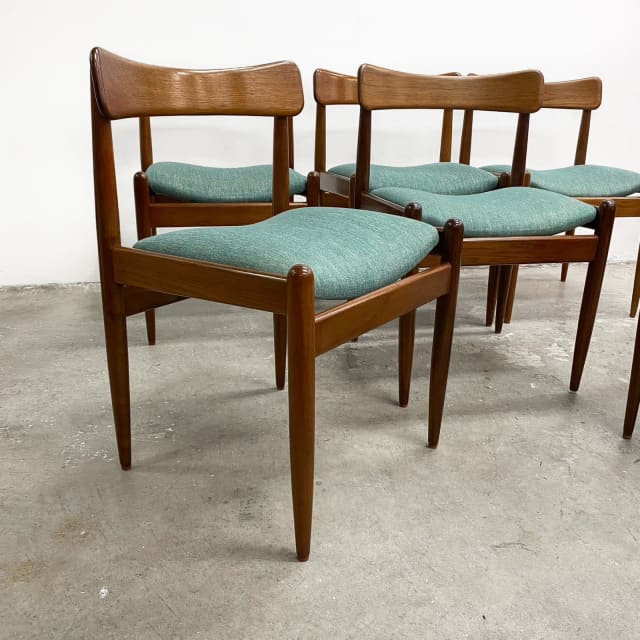 6 Parker Nordic Dining Chairs Blackwood Frames Recently Restored