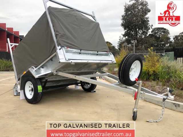 8x5 Single Axle Trailer Galvanised Tipper Trailer Cover, 1.6m Drawbar ...