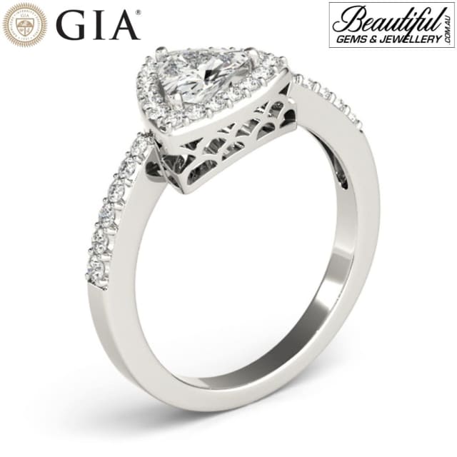 1.26 Carat Triangle TrillionCut Diamond Engagement Ring in 18K White