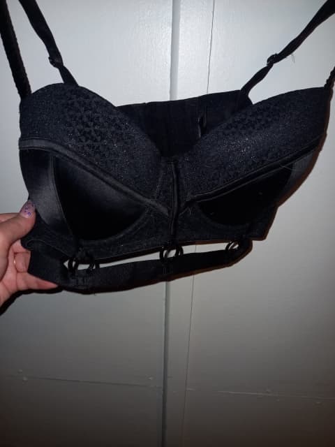 BRAS N THINGS Bra Size 12D Vamp Push Up Underwired Black With Lace