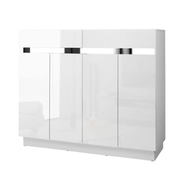 Artiss 120cm Shoe Shoes Storage Rack High Gloss Cupboard White