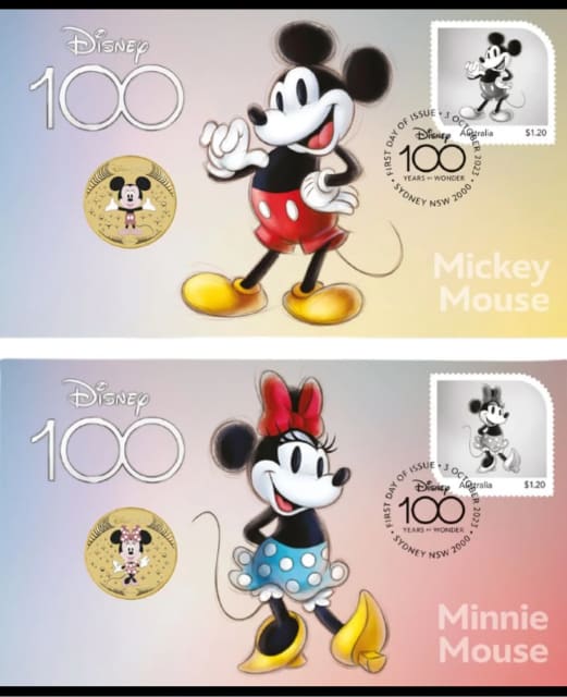 Mickey & Minnie Mouse PNC set 2023 Australia Post & Perth Mint 2 items