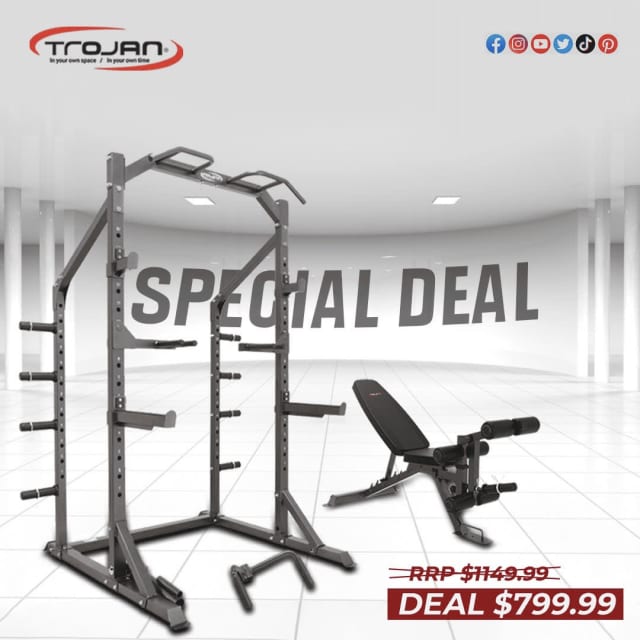 Crazy Offer Half Squat Rack Torsonator FID Bench & Leg Extension Gym
