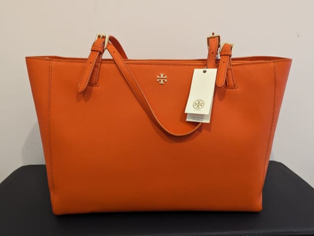 Tory Burch York Small Buckle Tote - Mandarin Orange