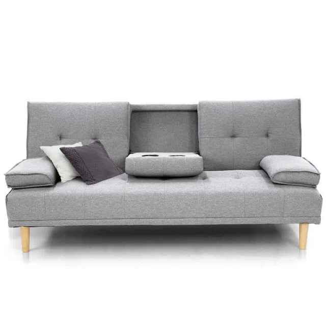 Sarantino Rochester Linen Fabric Sofa Bed Lounge Couch Futon Furniture