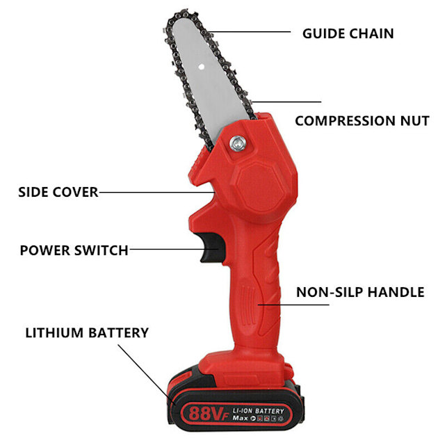 4 88V Cordless Electric Chainsaw BatteryPowered Saw Wood Cutter Tool Power Tools Gumtree