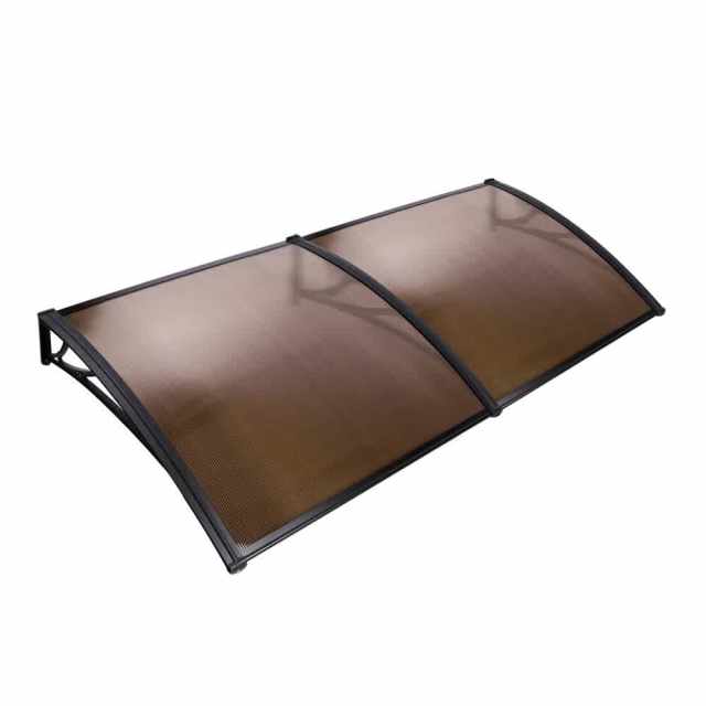 Window Door Awning Canopy 1mx2m Brown Sheet Black Plastic Frame Parasols & Gazebos in Eagleby
