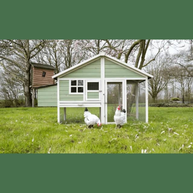 Green Large Chicken Coop Rabbit Hutch Ferret Cat Cage Hen Chook C