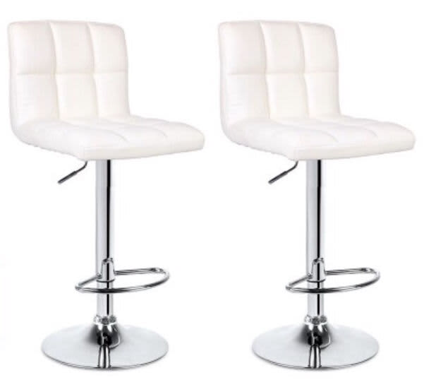 Ovela Set of 2 L Shape Bar Stools (White) Other Home & Garden