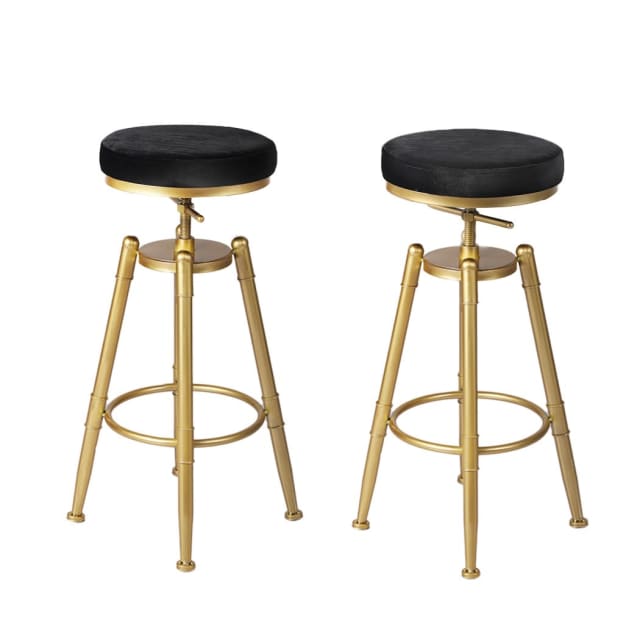 Levede 2x Bar Stools Kitchen Stool Chair Swivel Barstools Velvet Stools & Bar stools