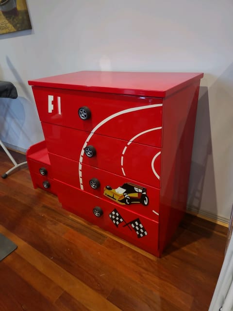 Lightning Mcqueen chest of drawers Bedside table single bed frame ...