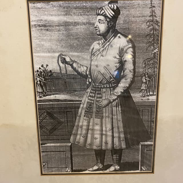 63CM X 74CM FRAMED INDIAN OLD EMPIRE SKETCH DRAWING PAINTING ART WALL