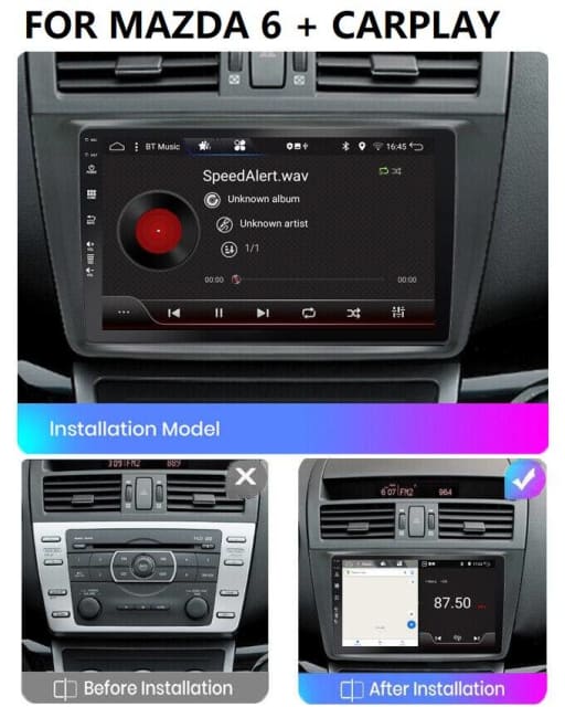 For Mazda 6 2007 2015 Headunit Car radio Stereo CarPlay 9 inch GPS