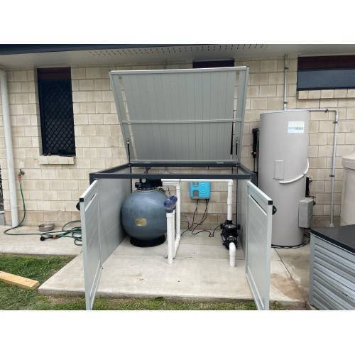 Pool Filter Pump Shed CUSTOM Sizes with Doors & Roof SLAT SQM Price