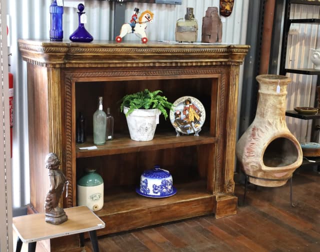 Vintage Sheesham Indian Bookcase Display Flour Mill Emporium