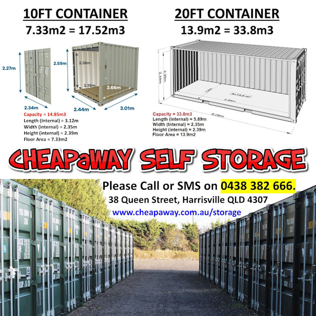 CHEAPAWAY SELFSTORAGE = FURNITURE CARAVAN BOAT CAR OFFICE
