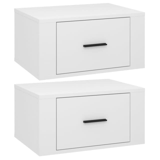 Sandhurst Wallmounted Bedside 2 pcs High Gloss White 50