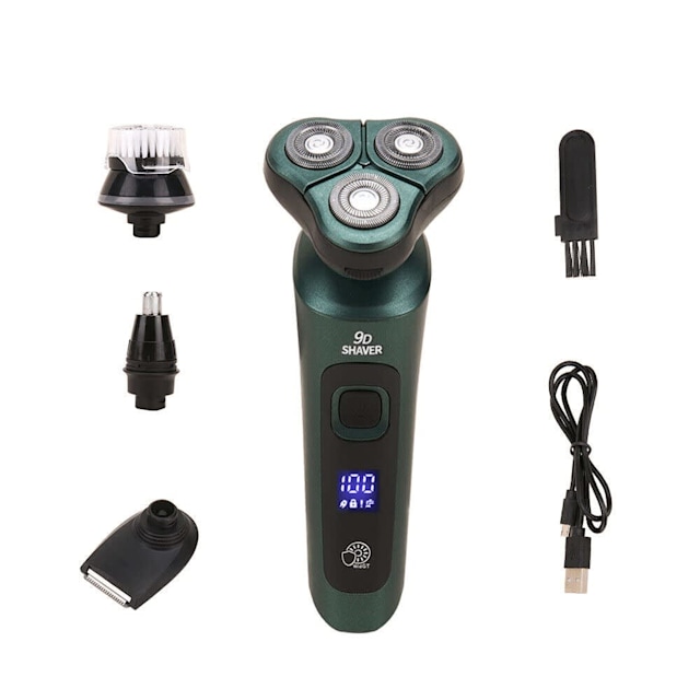 4in1 3Head 9D Electric Shaver Men's Cordless Rotary Razor Beard Trim