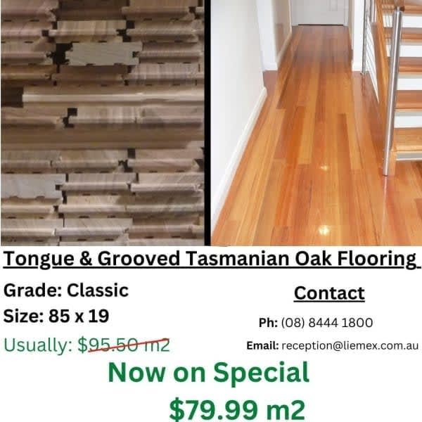 Tasmanian Oak Classic Flooring Tongue & Grooved End matched 85x19
