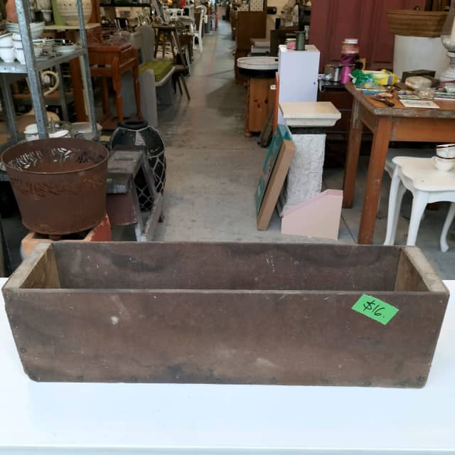 Vintage handmade timber trough style plant pot. No drainage. Pots
