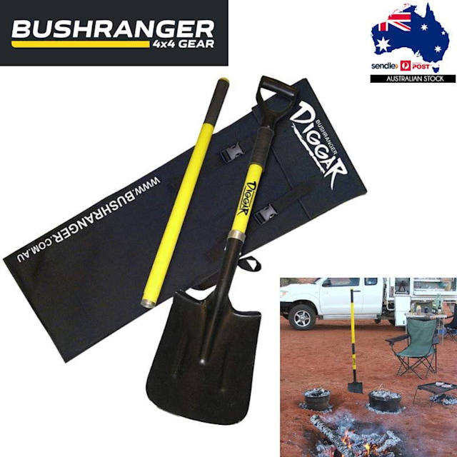 NEW Bushranger 4x4 Gear 3Piece Diggar Shovel with a Carry Bag