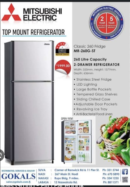 mitsubishi 260l fridge freezer