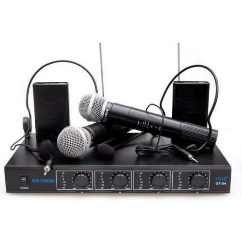 Four Channel VHF Wireless Microphone System 4 Microphones Included