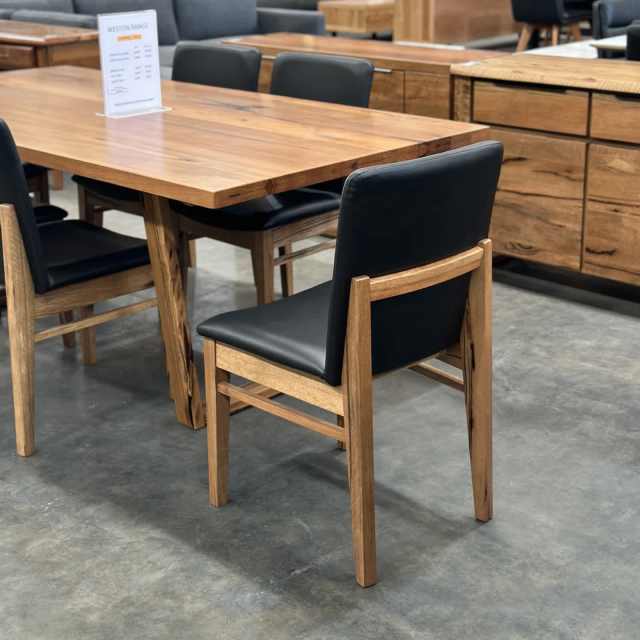 Solid Marri Dining Chairs with Genuine Leather Dining Chairs