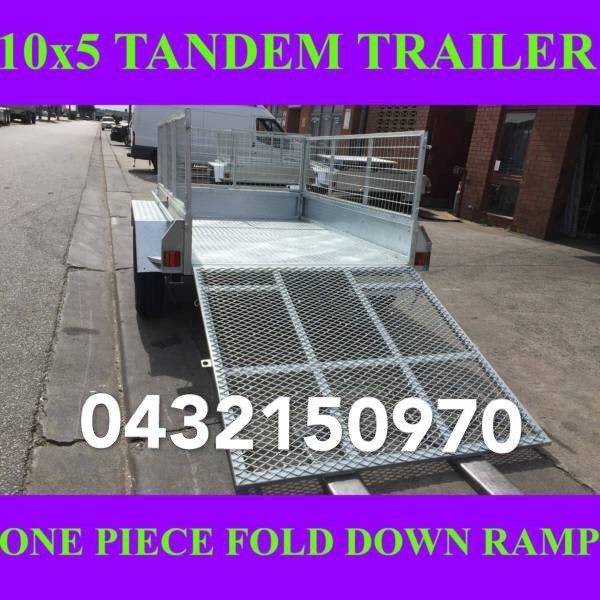 10x5 galvanised tandem box trailer with cage & ramp 70x50 chassis