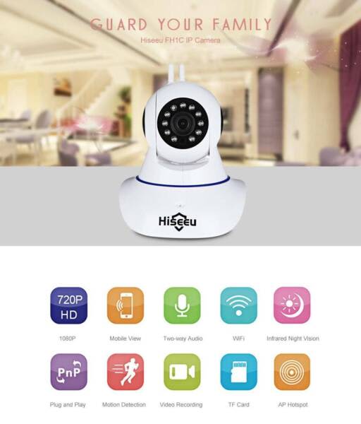 NEW HISEEU FH1C Home WiFi Smart Camera 1080P Security CCTV Baby Video