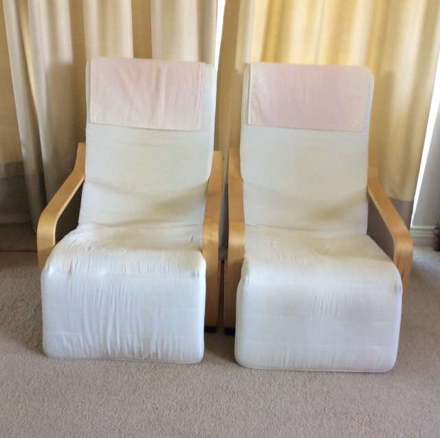 two lounge chairs