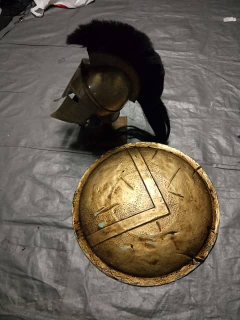 Spartan Helmet and shield King Leonidas Movie Helmet With Stand | Other ...