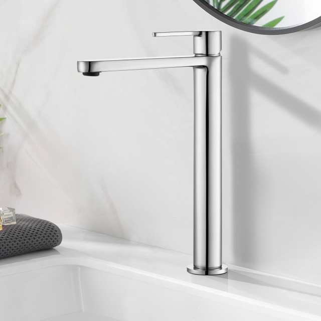 Chrome Tall Basin Mixer Tap Bathroom Vanity Tap Sink Faucets Building