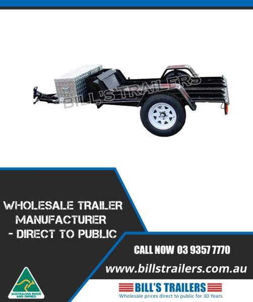 6x4 Two Lane Motorbike Trailer Checker Plate Floor GVM 750kg