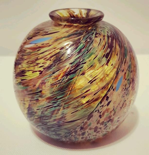 Colin heaney multi coloured glass vase Other Antiques, Art