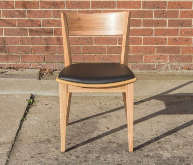 Hervey Bay Dining Chair Solid Messmate Timber and Upholstered Seat