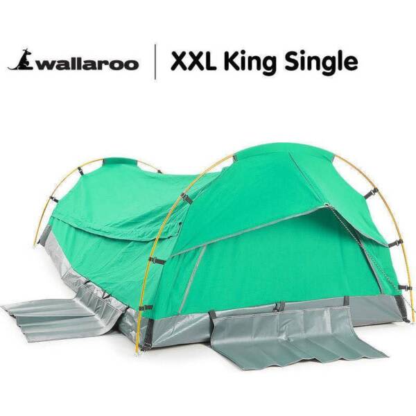 King Single Size Deluxe Camping Tent Swag Celadon Camping & Hiking