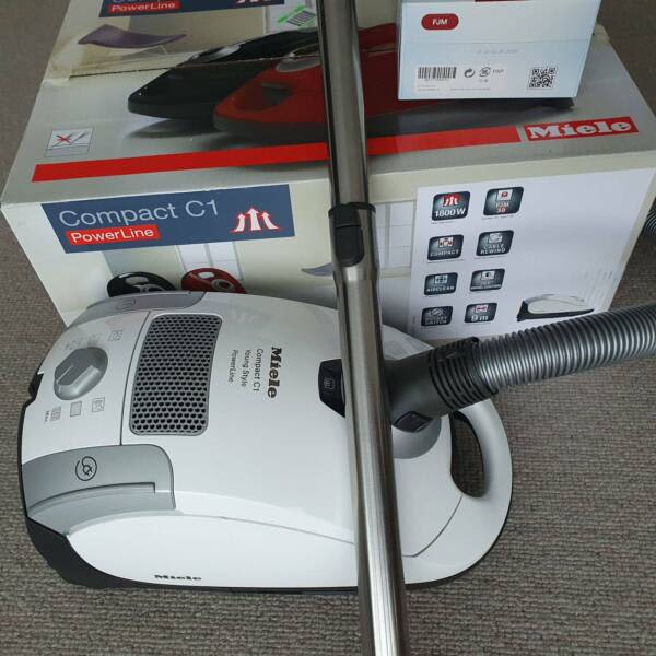 Used Miele Compact C1 Pure Suction Canister Vacuum White Bagged