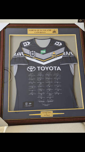 ✺Signed✺ 2023 NORTH QUEENSLAND COWBOYS NRL Jersey PROOF COA