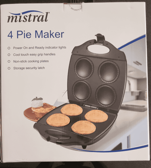 MISTRAL PIE MAKER X4 ELECTRIC NON STICK BLACK NEW SEALED GENUINE