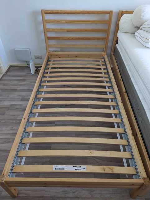 Varnished IKEA Tarva Single Bed Frame Luroy Bed Base | Beds | Gumtree ...