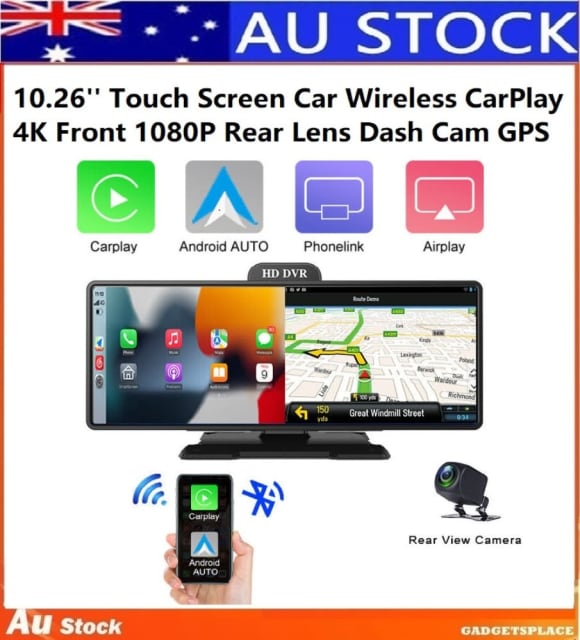 10 inch 4K dual camera Car Dash cam Wireless Apple CarPlay Android Rad