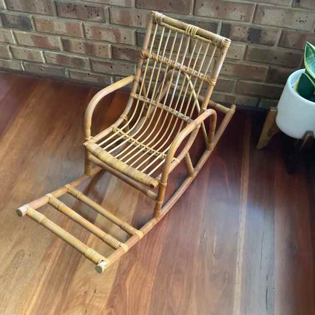 CHILDS RETRO CANE ROCKING CHAIR Other Antiques, Art & Collectables