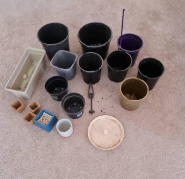 Plant pots various plastic cardboard ceramic bulk lot Pots & Garden