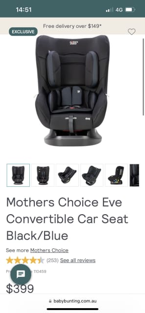 Mother's choice cherish ii convertible car seat best sale