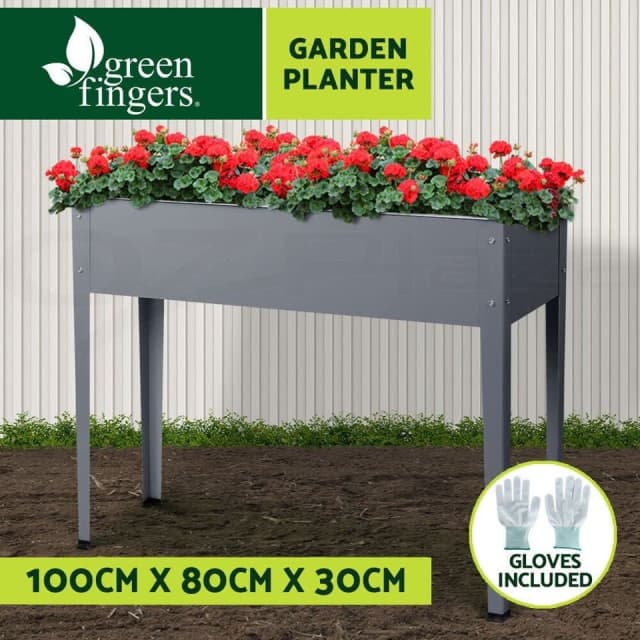 Greenfingers Garden Bed Galvanised Steel Raised Planter Box 100X80X30C