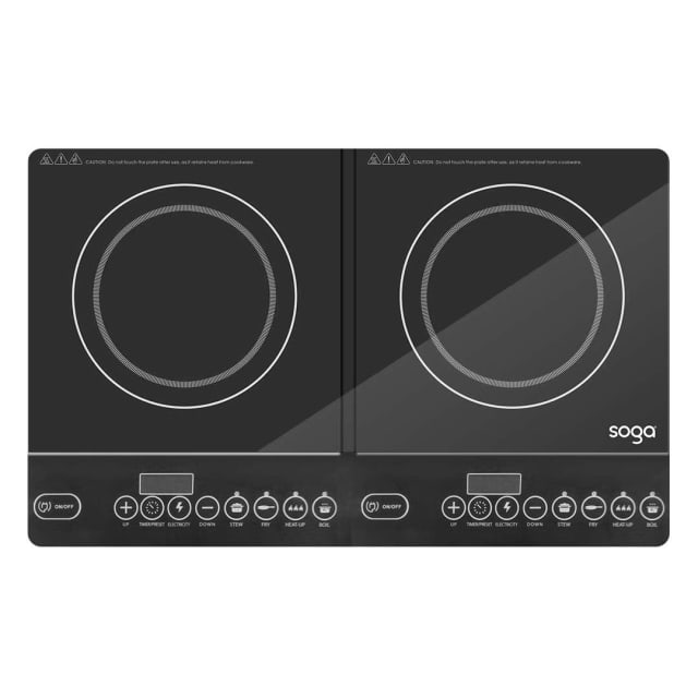 Cooktop Portable Induction LED Electric Double Duo Hot Plate Burn